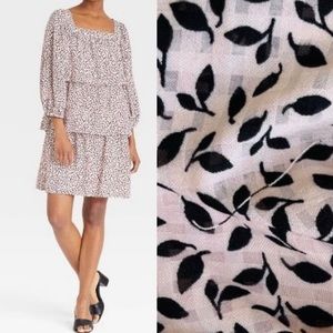 Size XS X-Small Ruffle tiered layered Dress • Who What Wear Pink with Black